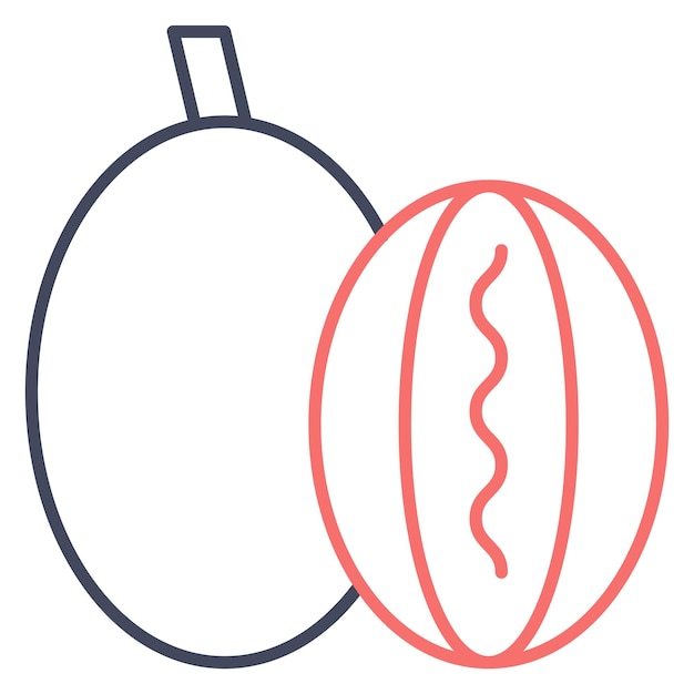 Estilo de la ilustración vectorial de Rockmelon