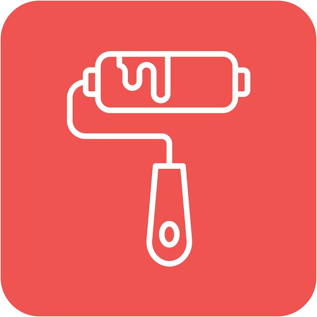 Estilo de la ilustración vectorial del rodillo de pintura