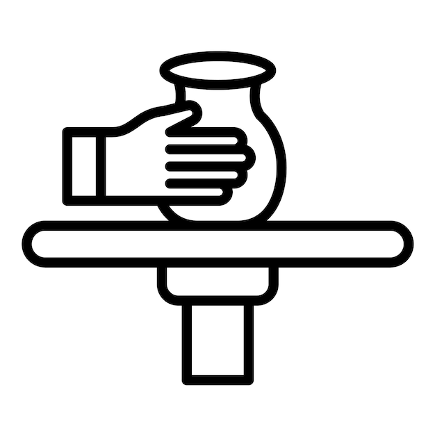 Estilo de ilustración vectorial de la rueda del alfarero