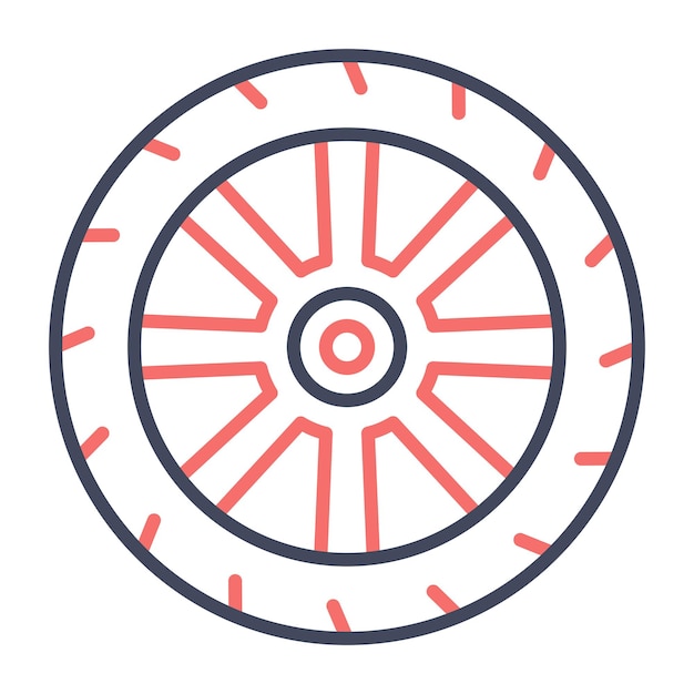 Estilo de ilustración vectorial de la rueda
