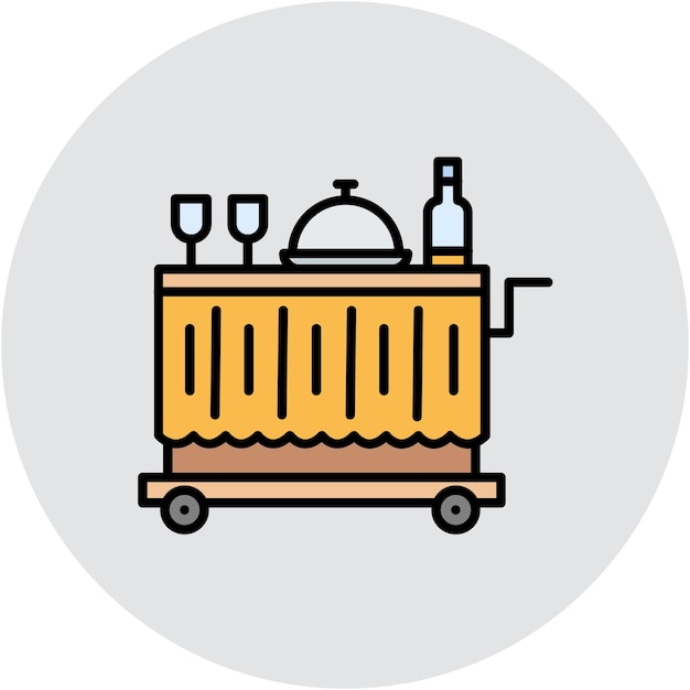 Estilo de ilustración vectorial de la sala de servicio