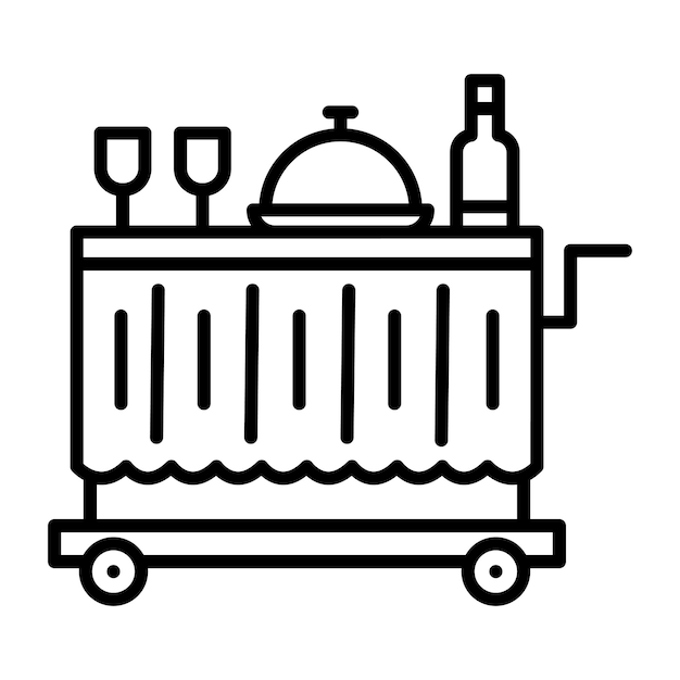 Estilo de ilustración vectorial de la sala de servicio