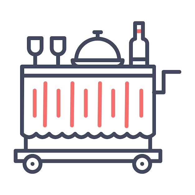 Estilo de ilustración vectorial de la sala de servicio