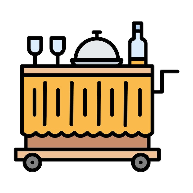 Estilo de ilustración vectorial de la sala de servicio