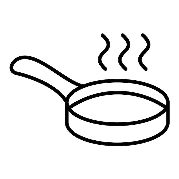 Estilo de la ilustración vectorial de la sartén
