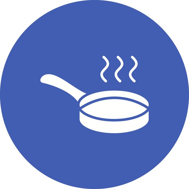 Estilo de la ilustración vectorial de la sartén