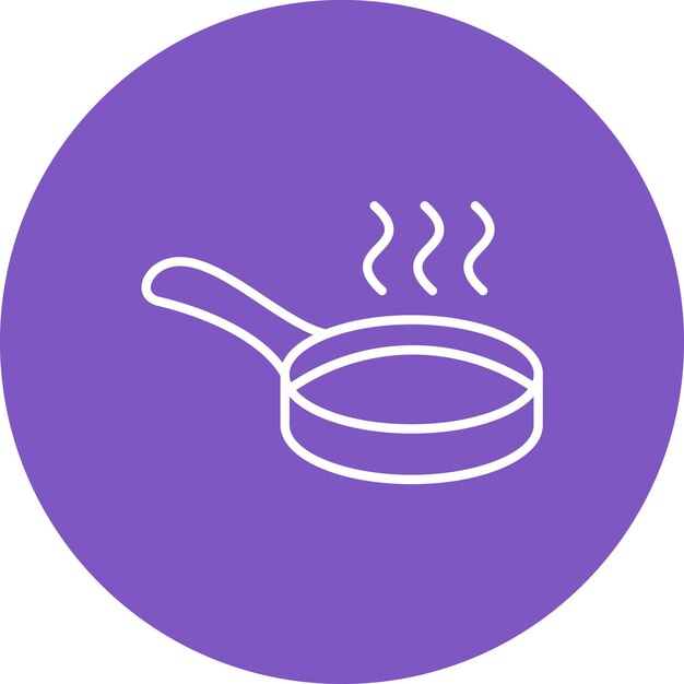 Estilo de la ilustración vectorial de la sartén