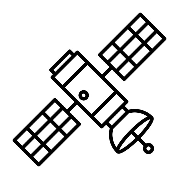 Estilo de la ilustración vectorial del satélite espacial