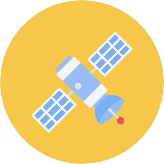 Estilo de la ilustración vectorial del satélite espacial