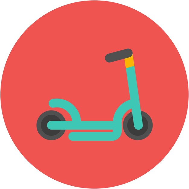 Estilo de ilustración vectorial del scooter de patada