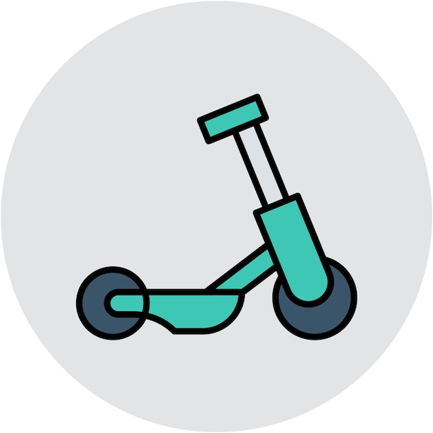 Estilo de ilustración vectorial del scooter