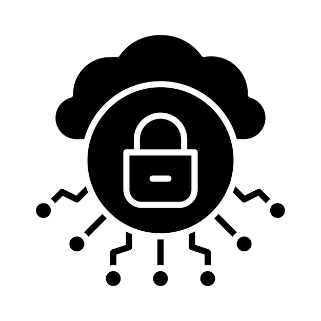 Estilo de ilustración vectorial de seguridad en la nube