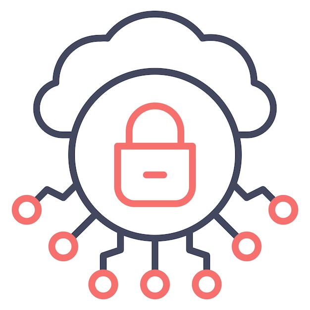 Estilo de ilustración vectorial de seguridad en la nube