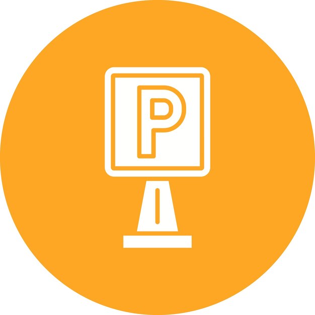 Estilo de la ilustración vectorial de la señal de estacionamiento