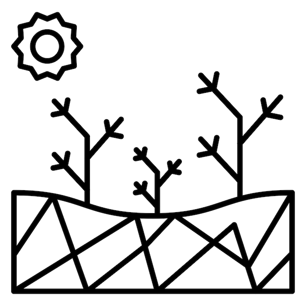 Estilo de ilustración vectorial de la sequía