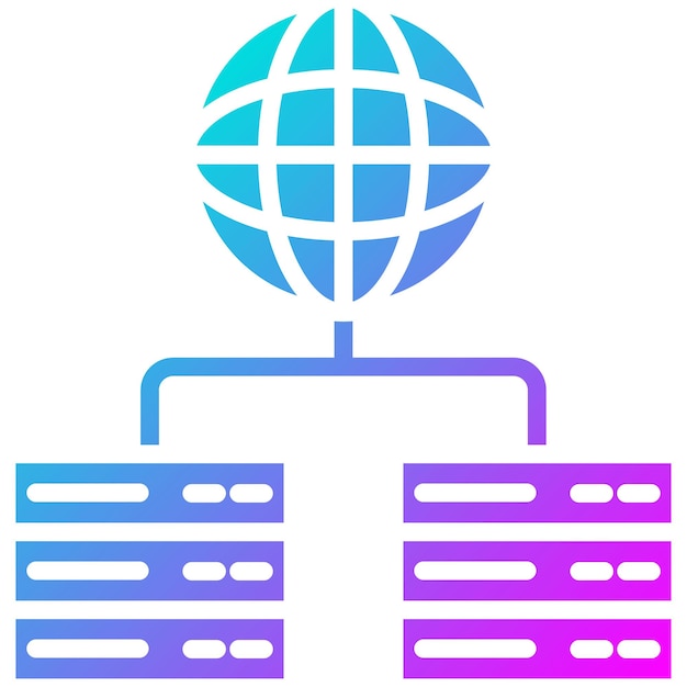Estilo de ilustración vectorial de los servidores globales