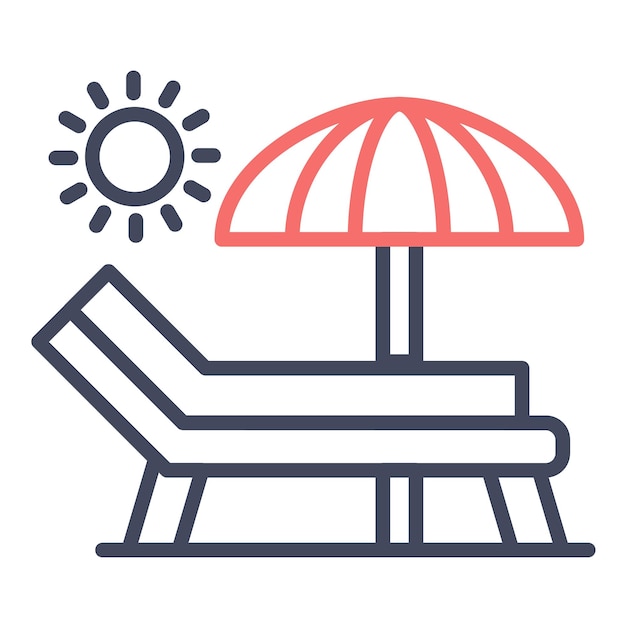 Estilo de ilustración vectorial de la silla de playa