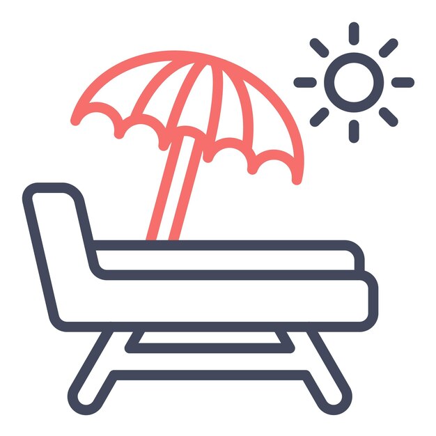 Estilo de ilustración vectorial de la silla de playa