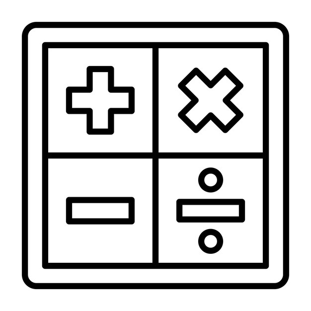 Estilo de ilustración vectorial de símbolos matemáticos