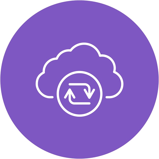 Estilo de ilustración vectorial de sincronización en la nube