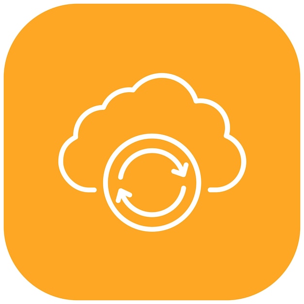Estilo de ilustración vectorial de sincronización en la nube