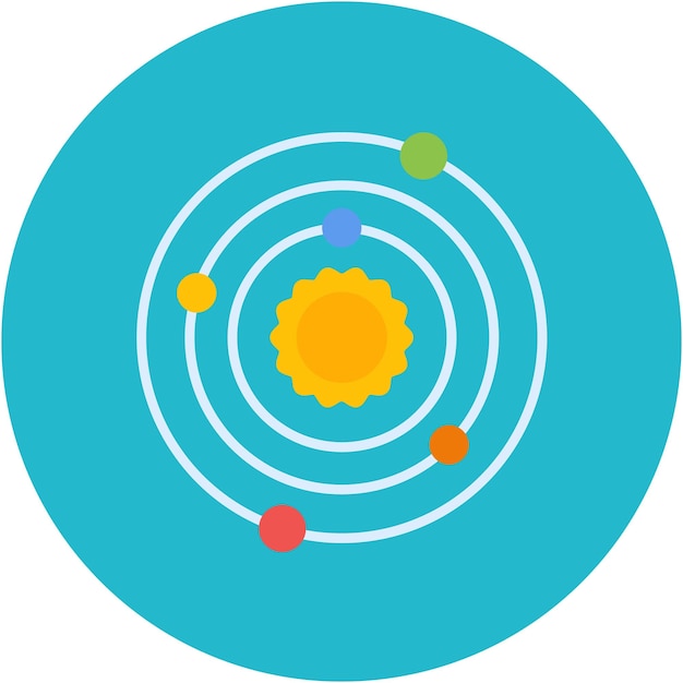 Estilo de ilustración vectorial del sistema solar