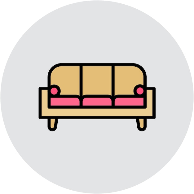 Estilo de ilustración vectorial del sofá