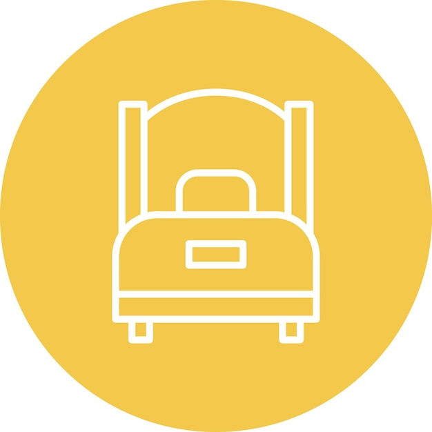 Estilo de ilustración vectorial de una sola cama