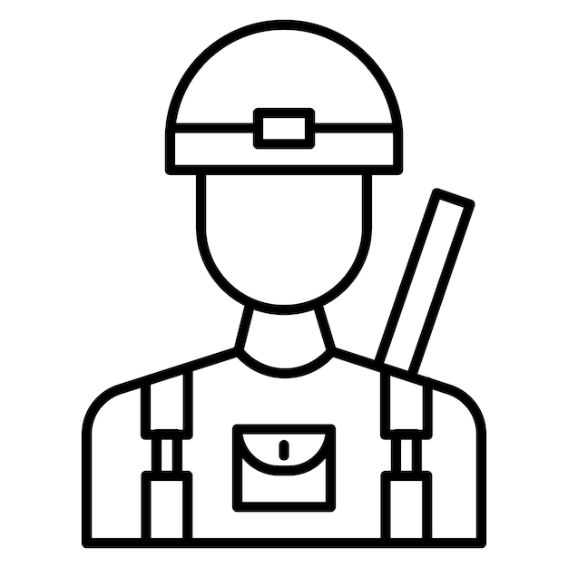 Estilo de ilustración vectorial del soldado del ejército