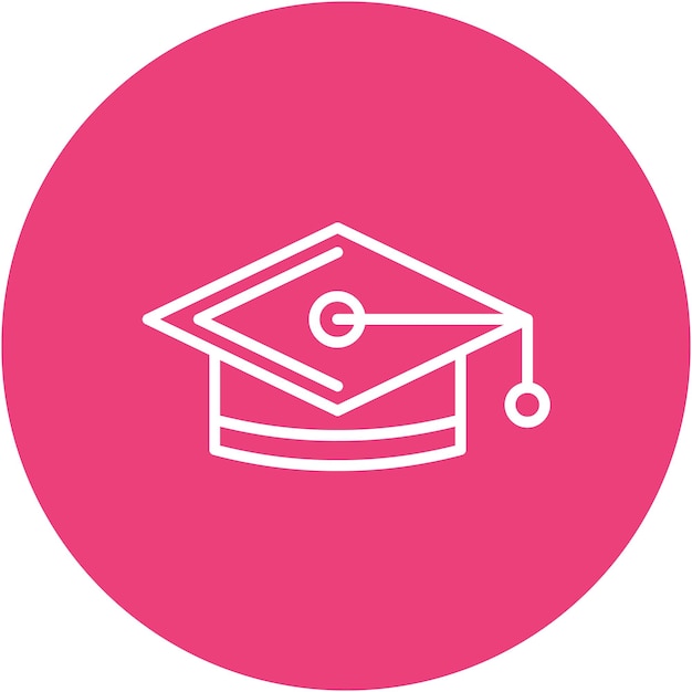 Estilo de ilustración vectorial del sombrero del estudiante