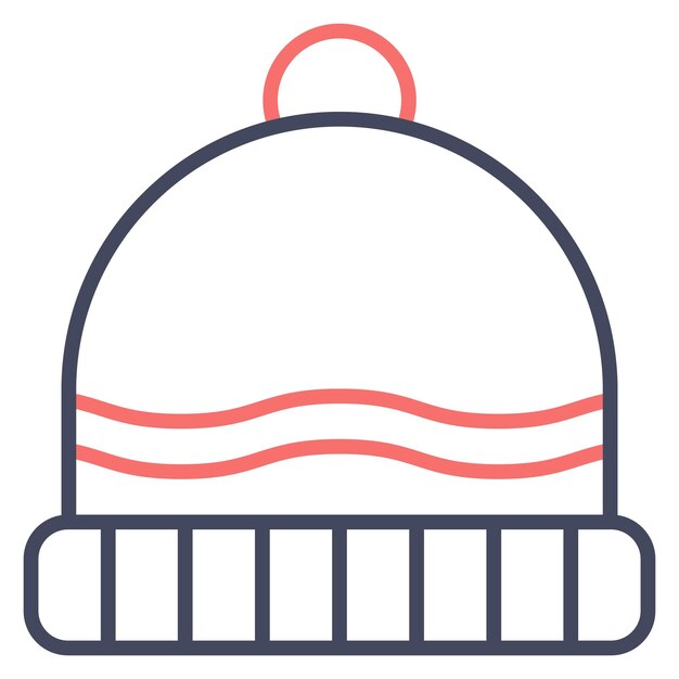 Estilo de ilustración vectorial de sombrero de invierno