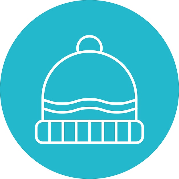 Estilo de ilustración vectorial de sombrero de invierno