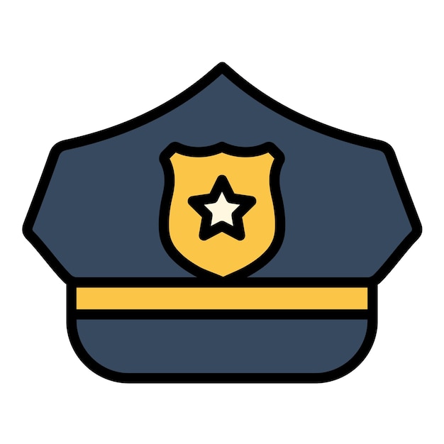 Estilo de ilustración vectorial del sombrero policial