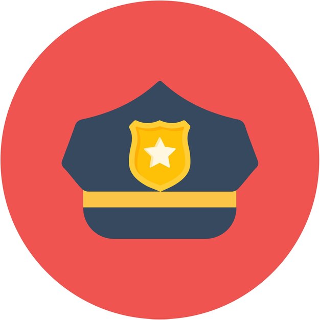 Estilo de ilustración vectorial del sombrero policial