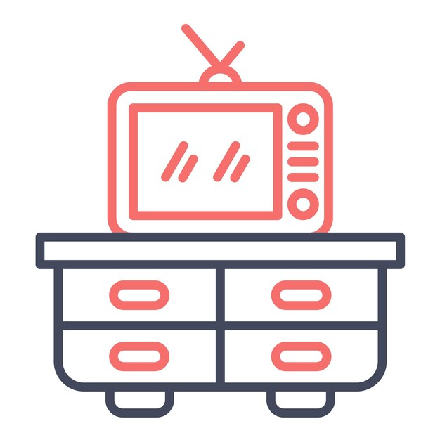 Estilo de ilustración vectorial del soporte de TV
