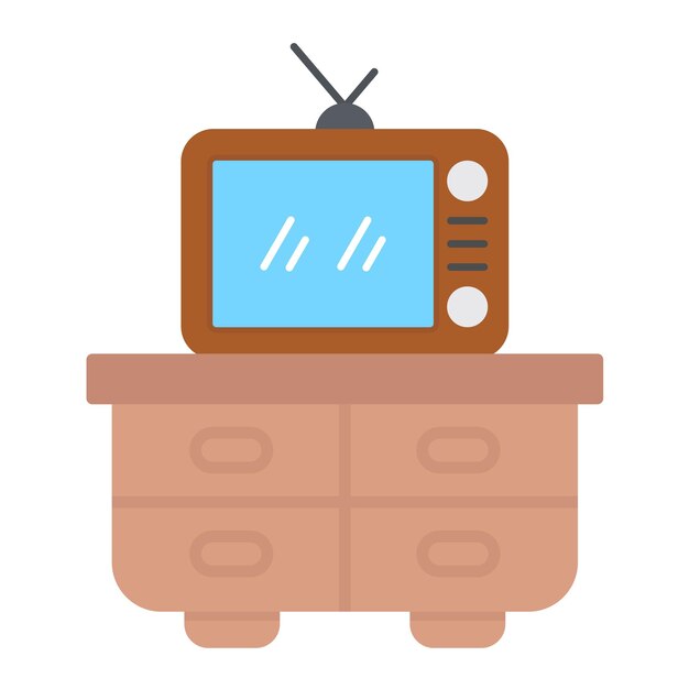Estilo de ilustración vectorial del soporte de TV