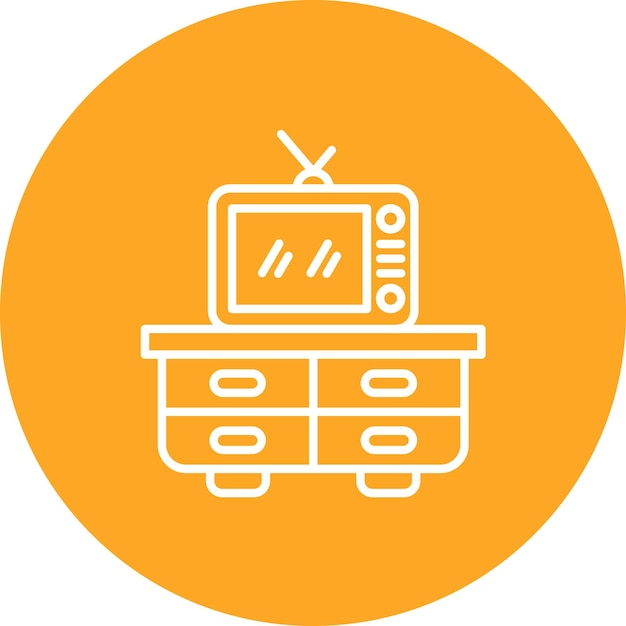 Estilo de ilustración vectorial del soporte de TV