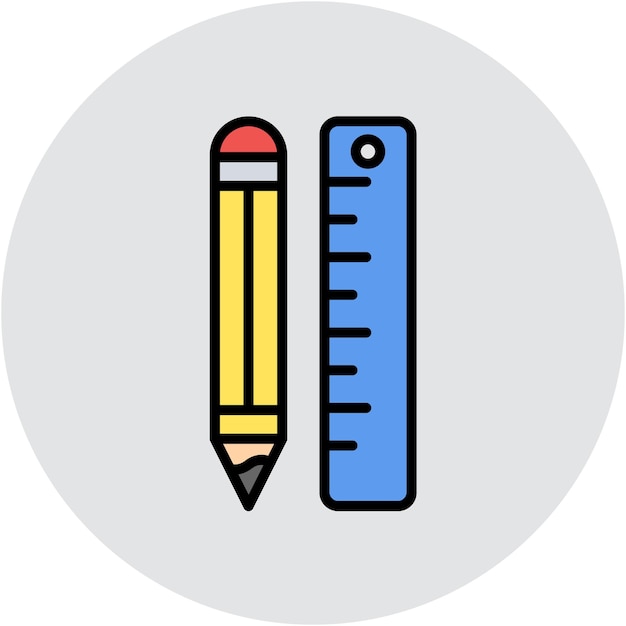 Estilo de ilustración vectorial de suministros escolares