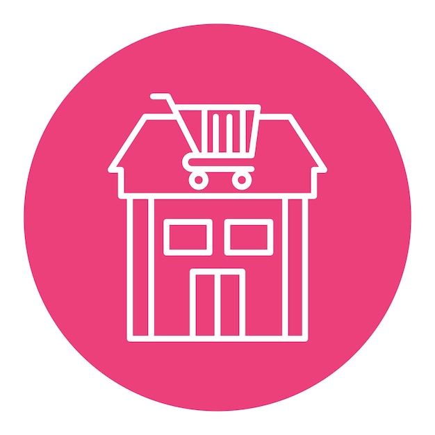 Estilo de ilustración vectorial de un supermercado