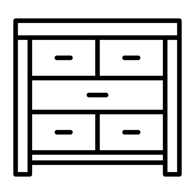 Estilo de ilustración vectorial de la tabla de cajones
