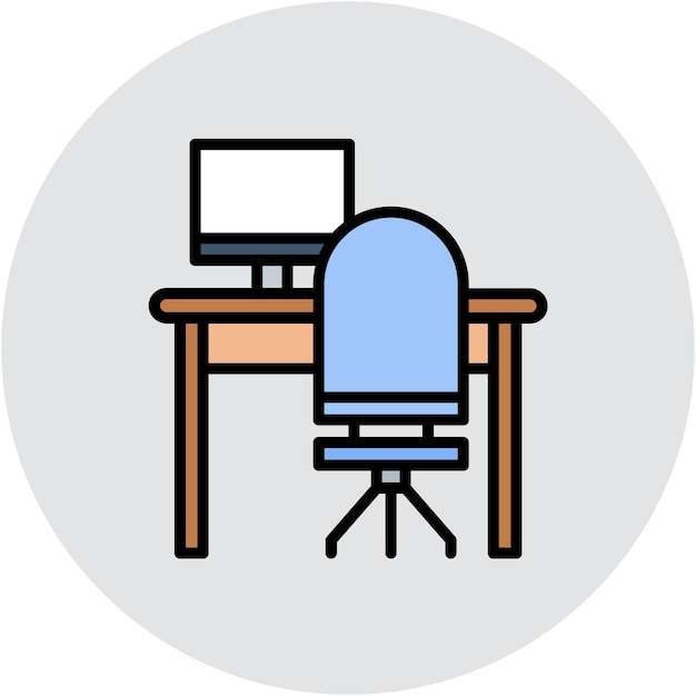 Estilo de ilustración vectorial de la tabla por computadora