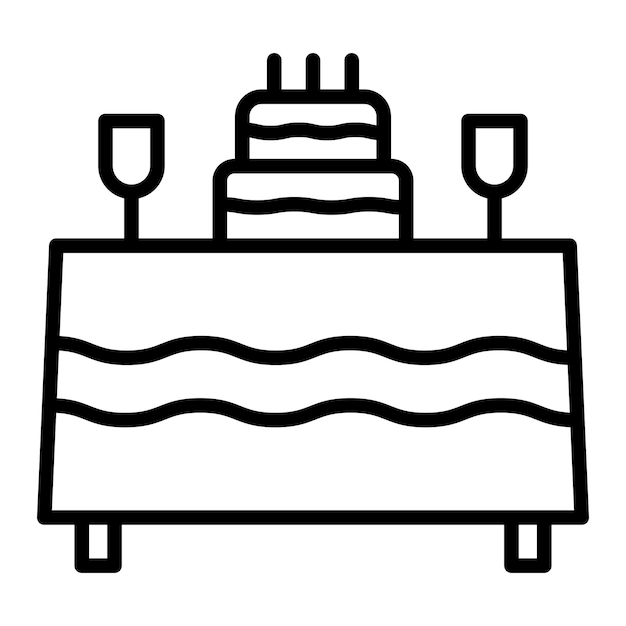 Estilo de ilustración vectorial de la tabla de cumpleaños