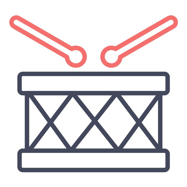 Estilo de ilustración vectorial del tambor