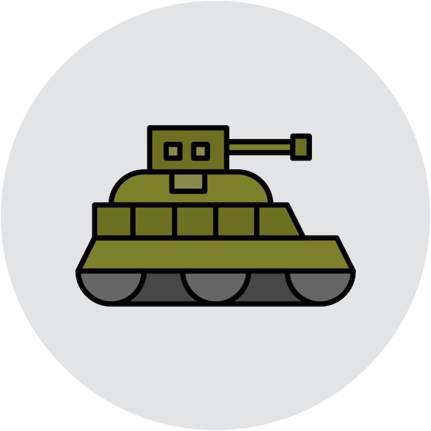 Vector estilo de ilustración vectorial del tanque del ejército