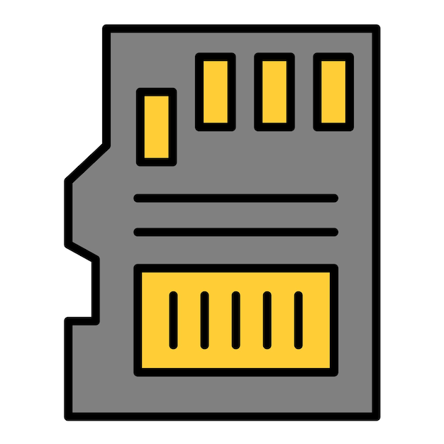 Estilo de ilustración vectorial de la tarjeta de memoria
