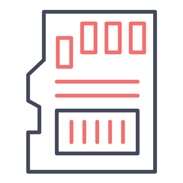 Estilo de ilustración vectorial de la tarjeta de memoria