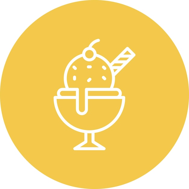 Estilo de ilustración vectorial de la taza de helado