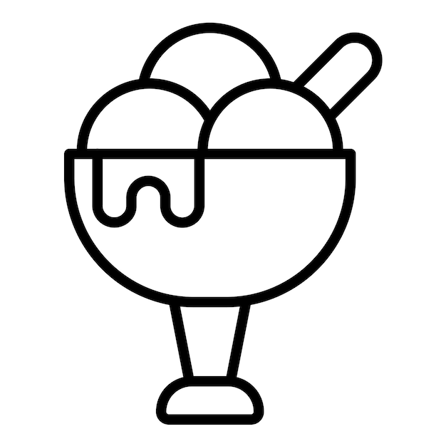 Estilo de ilustración vectorial del tazón de helado