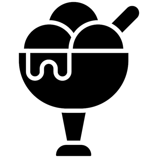Estilo de ilustración vectorial del tazón de helado
