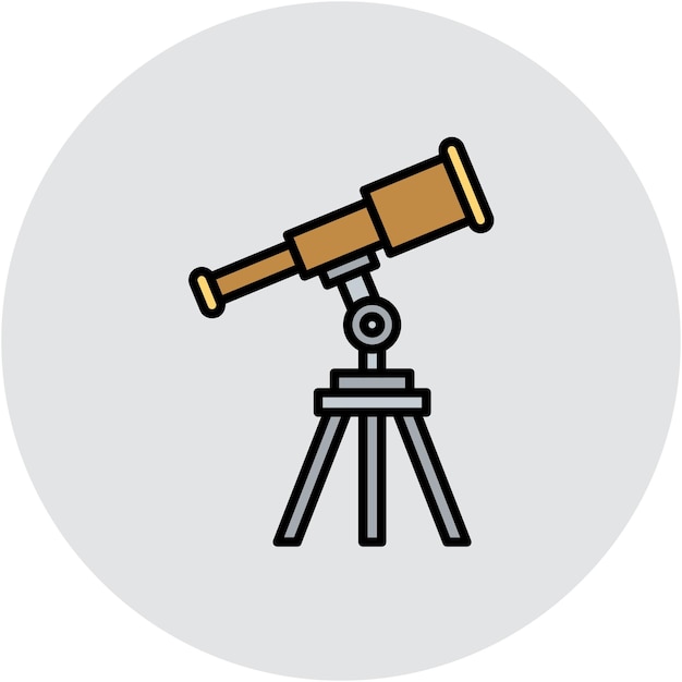 Estilo de ilustración vectorial del telescopio